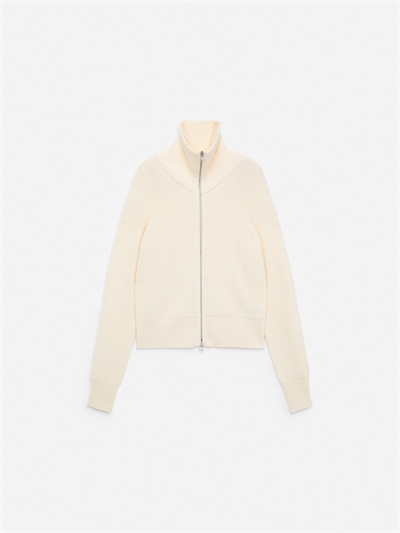 Шерстяно-хлопковый кардиган на молнии артикул 1297897002