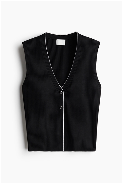 Жилет из трикотажа в рубчик артикул 1281979002