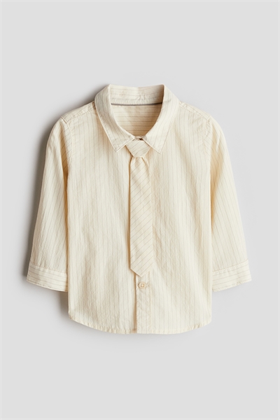 Комплект из двух хлопковых рубашек и галстука артикул 1274115001