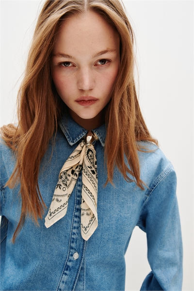 Джинсовая рубашка оверсайз артикул 1268199006