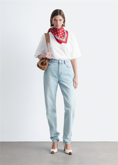 Хлопковая футболка оверсайз артикул 1329849004