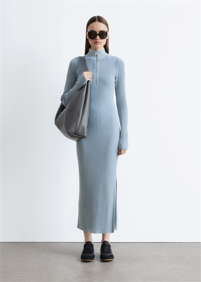 Макси-платье с ребристой застежкой-молнией артикул 1323199001