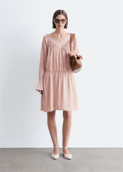 Мини-платье с V-образным вырезом и завязками артикул 1340049001