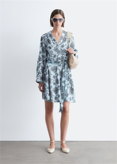 Мини-платье с цветочным принтом артикул 1336263002