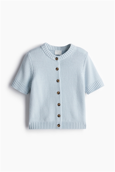 Шерстяной кардиган с короткими рукавами артикул 1277576002