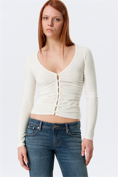 Кофта кардиган со сборками и V-образным вырезом артикул 1332948001