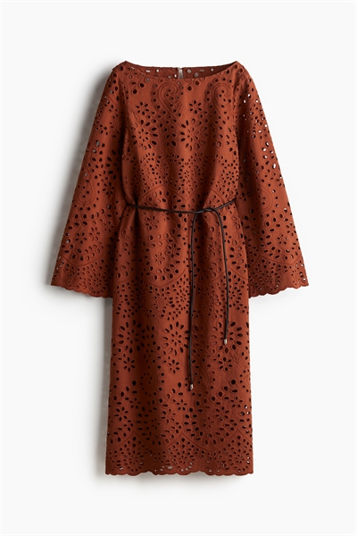 Платье из бродери-англиза артикул 1272632002