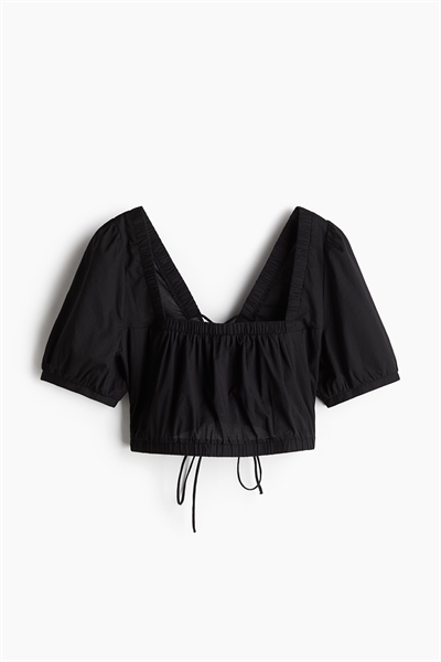 Хлопковая блузка со шнуровкой артикул 1282790002