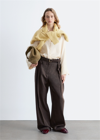 Брюки из шерсти с отутюженными складками артикул 1323976001