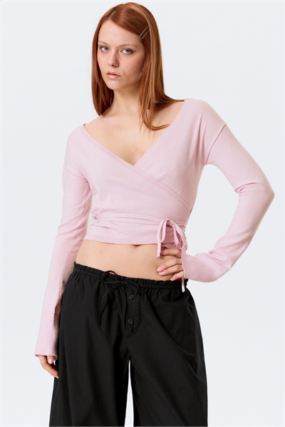 Вязаный кардиган с V-образным вырезом артикул 1324038002