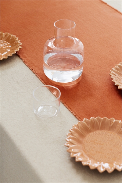 Настольная дорожка с бахромой из льняного бленда артикул 1289350005