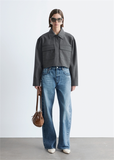 Укороченный шерстяной пиджак артикул 1331275001