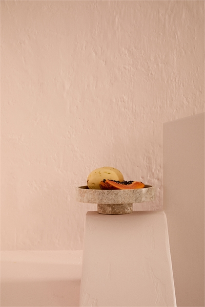 Мраморная сервировочная чаша на ножке артикул 1282399001