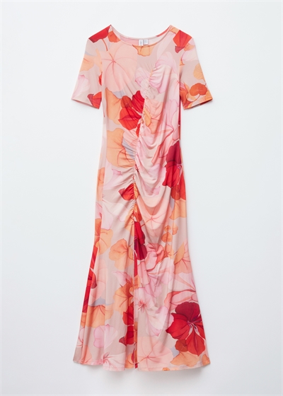 Платье-миди с коротким рукавом с рюшами артикул 1289627002