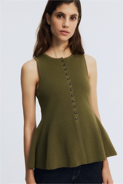 MAMA Жилет с пеплумом из ребристой ткани артикул 1328526001