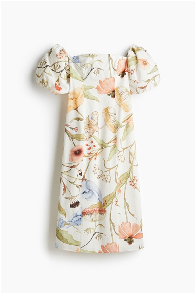 Хлопковое платье с вырезом на плечах артикул 1272220001