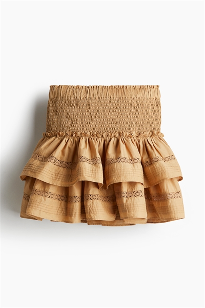 Многоярусная юбка с кружевными вставками артикул 1271528002