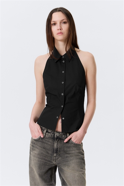 Блузка без рукавов с завязками на шее артикул 1320085001