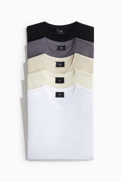 Футболки с V-образным вырезом в упаковке из 5 штук Slim Fit артикул 1264296003