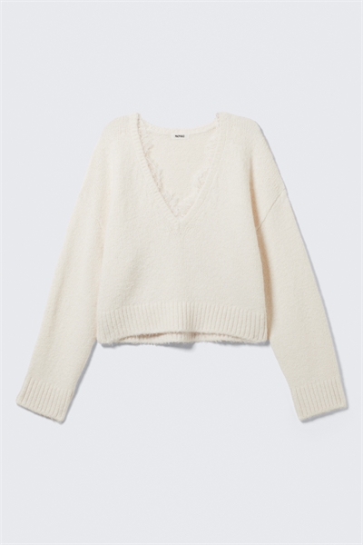 Свитер с V-образным вырезом с кружевной отделкой артикул 1295379003