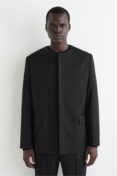 Шерстяной блейзер без воротника артикул 1291666001