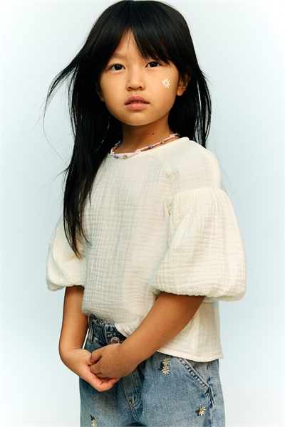 Блузка из хлопкового муслина артикул 1282091001