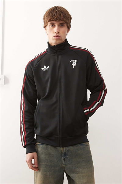 Куртка Adidas Football Manchester United с полной застежкой-молнией, черного цвета артикул 150040392