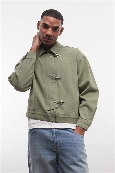 Куртка Харрингтон с пряжкой, цвет хаки артикул 155177626