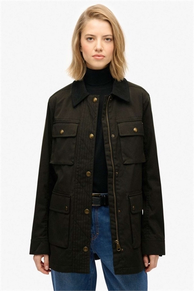 Восковая куртка из излишков оливкового цвета артикул 155614211