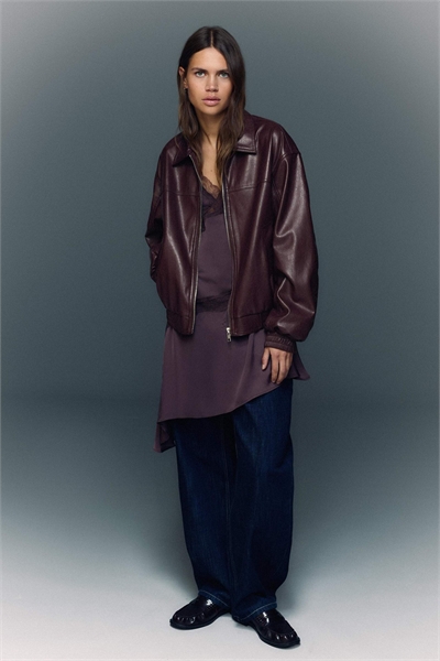Куртка оверсайз из искусственной кожи артикул 155471222