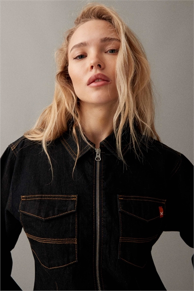 Приталенный пиджак с манжетами контрастного оранжевого цвета артикул 151783817