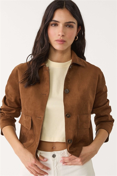 Куртка из искусственной замши с карманами артикул 148584402