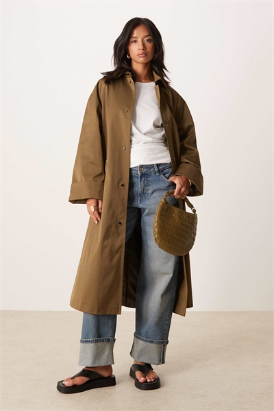 ASOS DESIGN Petite длинный тренч хаки артикул 142117293