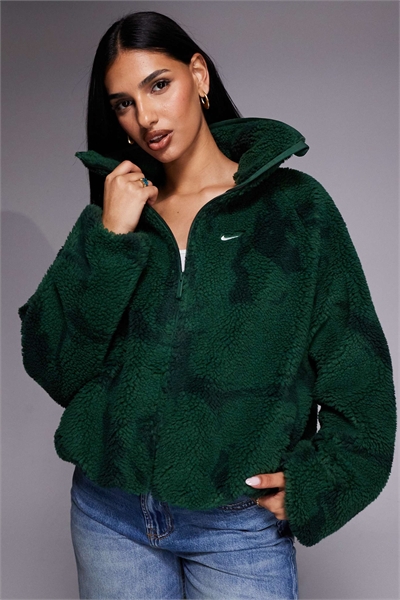 Уличное флисовое пальто из ткани «борг» с принтом по всей поверхности артикул 149954324