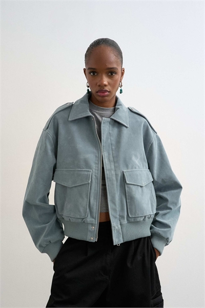 Куртка из искусственной замши на молнии с накладными карманами артикул 151962146