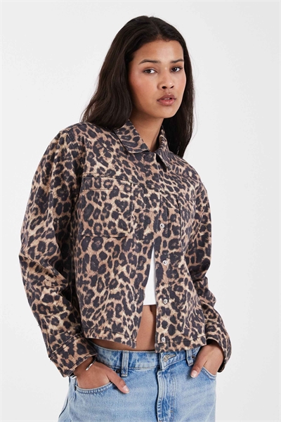 Куртка с леопардовым принтом артикул 154134440