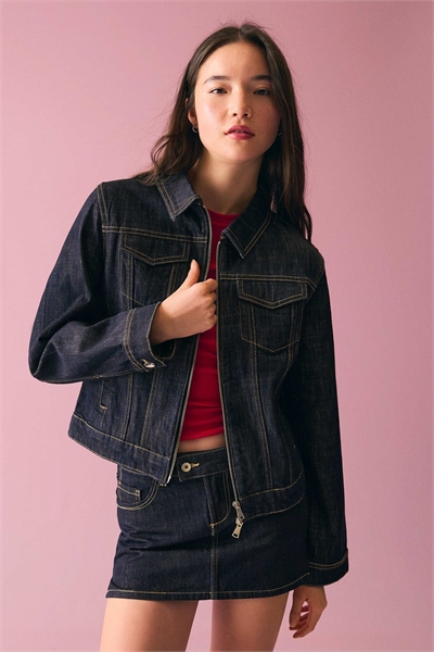 Джинсовая куртка на молнии артикул 155940870