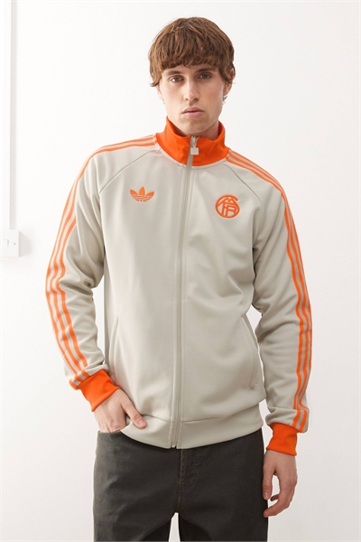 Куртка Adidas Football Bayern Munich с полной застежкой-молнией, серо-оранжевого цвета артикул 150040395