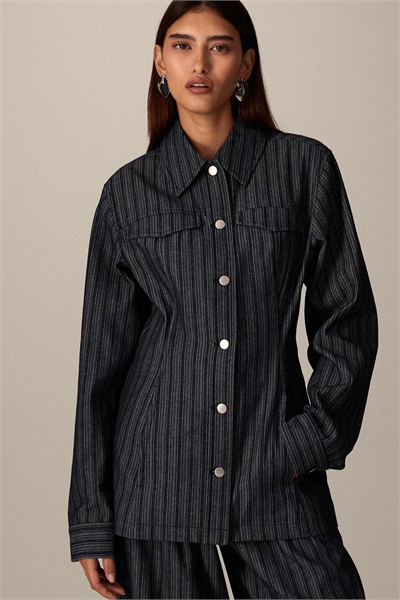 Джинсовая жаккардовая куртка с зауженной талией co-ord артикул 150832802