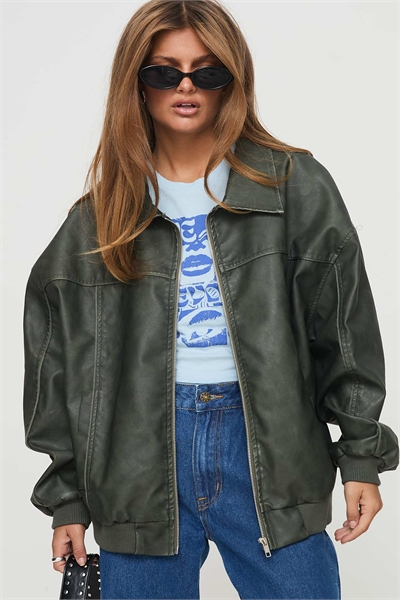 Бомбер Goldsmith с декоративными швами из искусственной кожи артикул 151633984