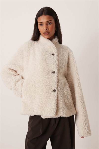 Куртка Borg с высоким воротником бежевого цвета артикул 154870050