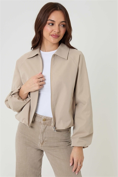 Куртка-бомбер с капюшоном на молнии и воротником артикул 155550393