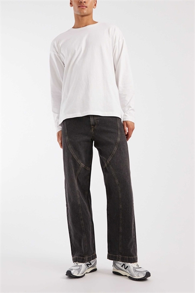 Джинсы Intelligence Dave с широкими брючинами и декоративными швами артикул 150432709