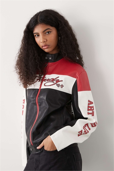 Женская кожаная куртка-косуха с перфорацией от Art for Life артикул 154273746