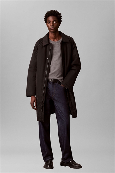 Свободный пальто с подкладкой черного цвета артикул 153522584