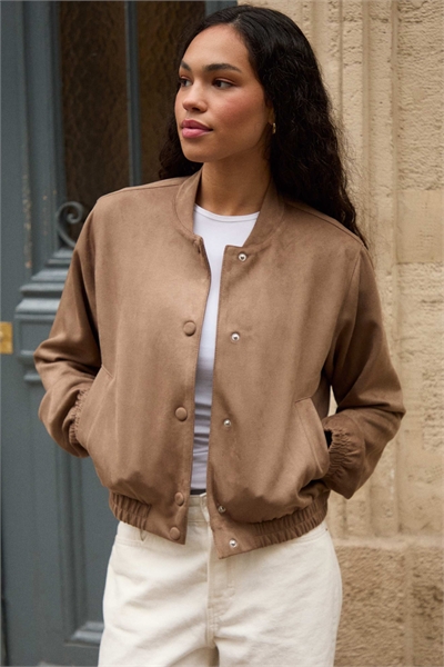 Куртка-бомбер из искусственной замши артикул 155550390