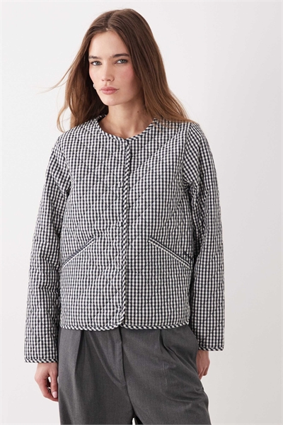Стеганая куртка Cashel без воротника из ткани gingham темно-синего цвета артикул 154707788