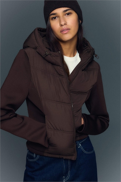 Куртка-капюшон с эффектом неопрена артикул 155120443