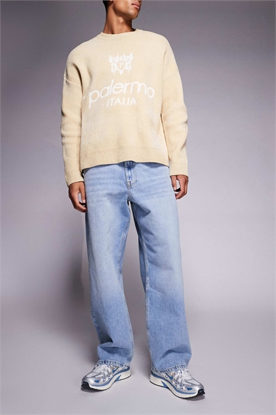 Джинсы-багги артикул 152149643