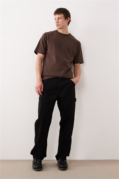 Джинсы-комбинезон из канваса свободного кроя артикул 148262152